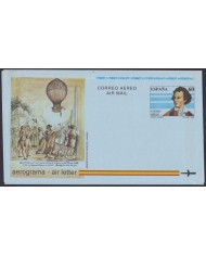 F-EX52474 ESPAÑA SPAIN 1992 AEROGRAMME VICENTE LUNARDI GLOBE FLIGHT AVION.