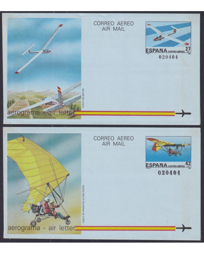 F-EX52481 ESPAÑA SPAIN 1985 AEROGRAMME AIRPLANE AVIATION AVION.