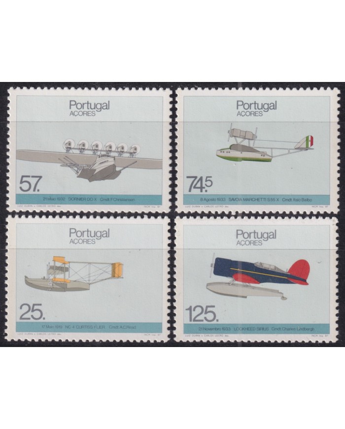 F-EX50912 PORTUGAL AZORES 1987 AIRPLANE AVIATION AVION HIDROAVION.