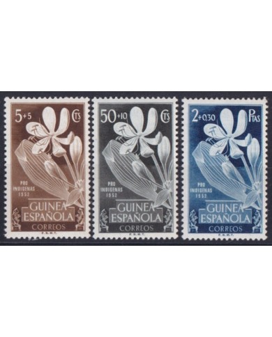 F-EX52462 SPAIN GUINEA MNH 1952 PRO-INDIGENOUS FLOWER FLORES.