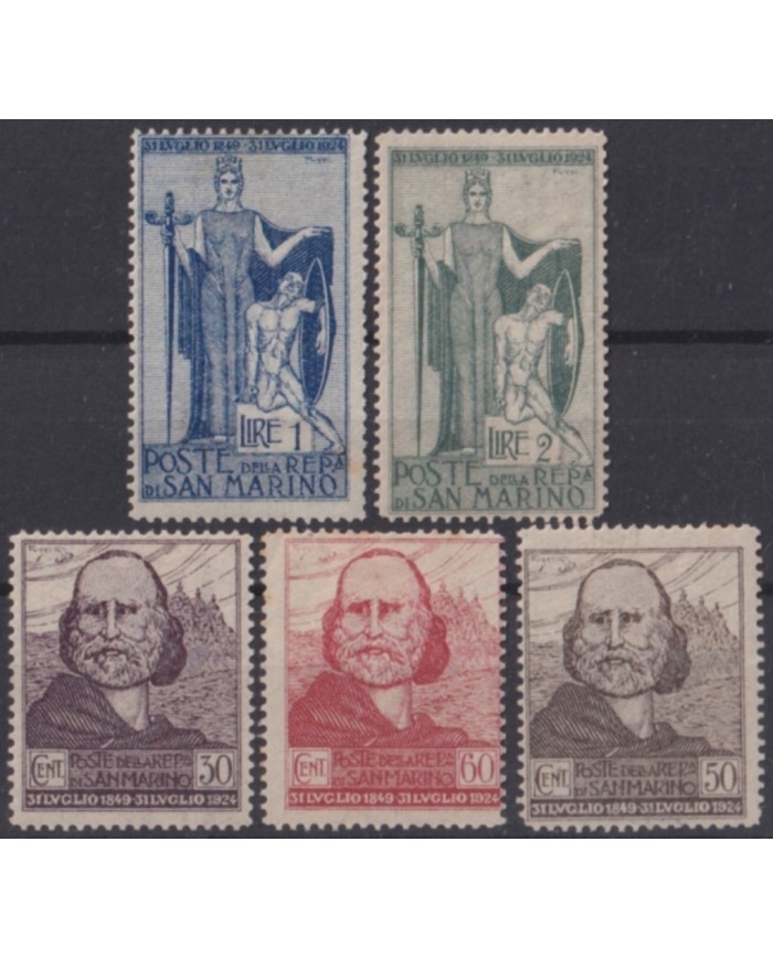 F-EX52625 SAN MARINO 1924 MLH 75 ANNIV GIUSEPPE GARIBALDI.