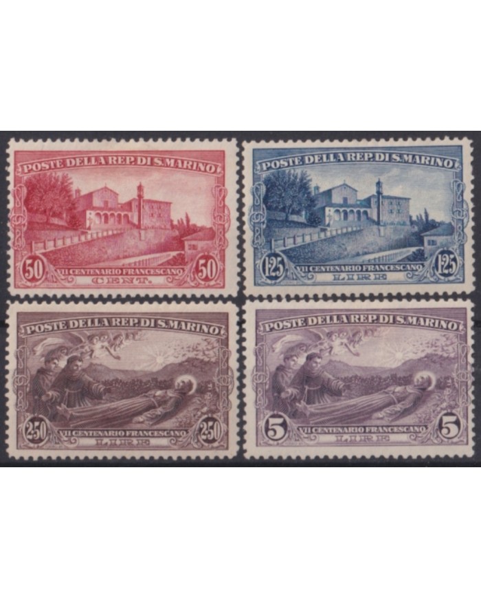 F-EX52626 SAN MARINO 1928 MH 700th ANNIV DEATH ST FRANCIS.