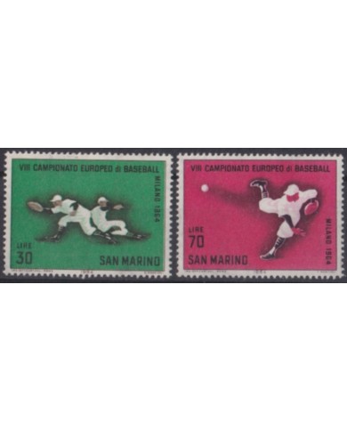 F-EX52628 SAN MARINO 1964 MNH VII EUROPEAN CHAMPIONSHIP OPF BASEBALL.
