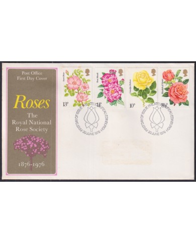 F-EX51278 UK ENGLAND 1976 FDC EDINBURGH CANCEL ROYAL NATIONAL ROSE SOCIETY.