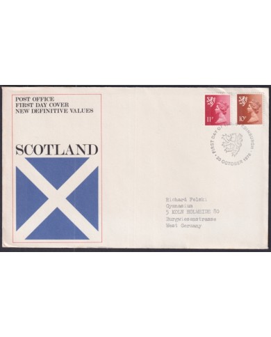 F-EX51283 UK ENGLAND 1976 FDC EDINB CANCEL SCOTLAND MACHIN DEFINITIVE STAMPS.
