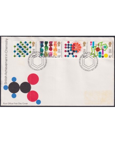 F-EX51288 UK ENGLAND 1977 FDC EDINBURGH CANCEL ACHIEVEMENT IN CHEMISTRY.