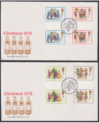 F-EX51303 UK ENGLAND 1977 FDC SPECIAL CANCEL CHRITMAS NAVIDAD DRAWING.