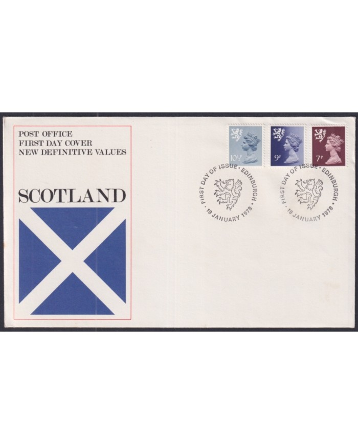 F-EX51294 UK ENGLAND 1978 FDC EDINB CANCEL SCOTLAND MACHIN DEFINITIVE STAMPS.
