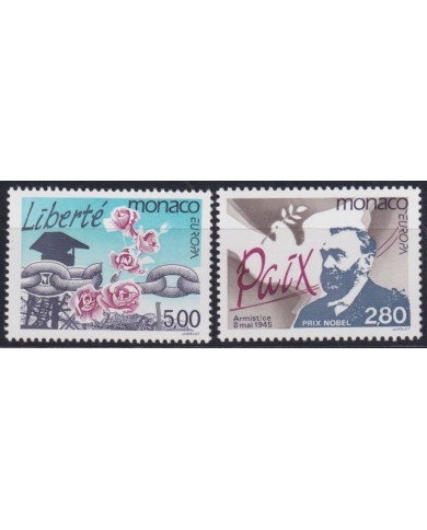 F-EX50863 MONACO MNH 1995 EUROPA WWII WAR PEACE & FREEDOM PIGEON BIRD.
