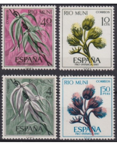 F-EX50832 MOROCCO RIO MUNI MNH 1967 PRO CHILDREN FLORES FLOWERS.