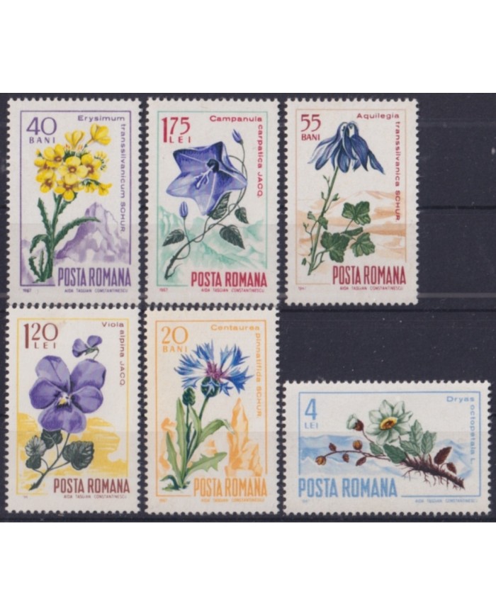 F-EX50829 RUMANIA MNH 1967 BOTANICAL FLOWER FLORES.