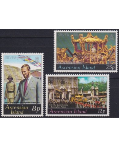 F-EX49624 ASCENSION UK ENGLAND MNH 1977 ROYAL FAMILY SILVER JUBILEE CORONATION.