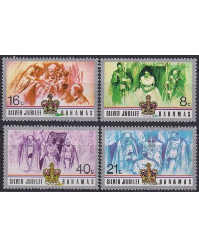 F-EX49628 BAHAMAS UK ENGLAND MNH 1977 ROYAL FAMILY SILVER JUBILEE.
