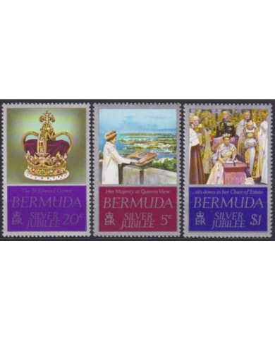 F-EX49627 BERMUDA UK ENGLAND MNH 1977 ROYAL FAMILY SILVER JUBILEE CORONATION.