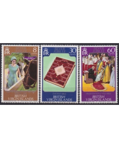 F-EX49625 VIRGIN IS UK ENGLAND MNH 1977 ROYAL FAMILY SILVER JUBILEE CORONATION.