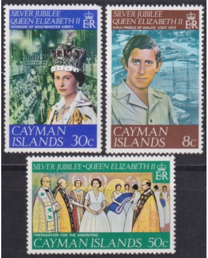 F-EX49602 CAYMAN UK ENGLAND MNH 1977 ROYAL FAMILY SILVER JUBILEE CORONARTION.