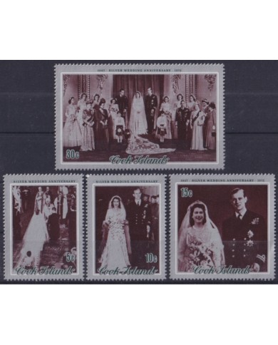 F-EX50049 COOK UK ENGLAND MNH 1972 ROYAL FAMILY SILVER WEDDING.