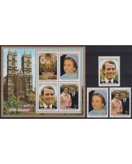 F-EX50072 COOK UK ENGLAND MNH 1973 ROYAL FAMILY SILVER WEDDING.