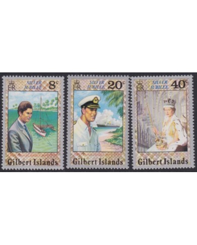 F-EX49585 GILBERT UK ENGLAND MNH 1977 ROYAL FAMILY SILVER JUBILEE CORONATION.