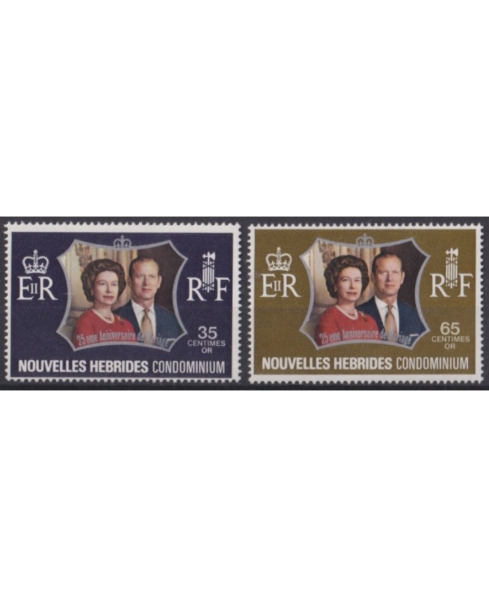 F-EX48375 NEW HEBRIDES (EN) UK ENGLAND MNH 1977 ROYAL SILVER WEDDING.