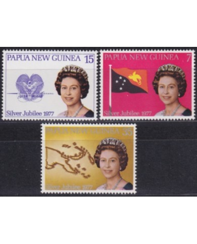 F-EX49592 PAPUA NEW GUINEA UK ENGLAND MNH 1977 ROYAL SILVER WEDDING.