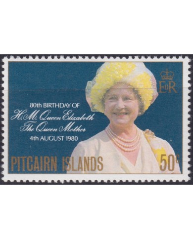 F-EX50046 PITCAIRN IS UK ENGLAND MNH 1980 80th QUEEN MOTHER.