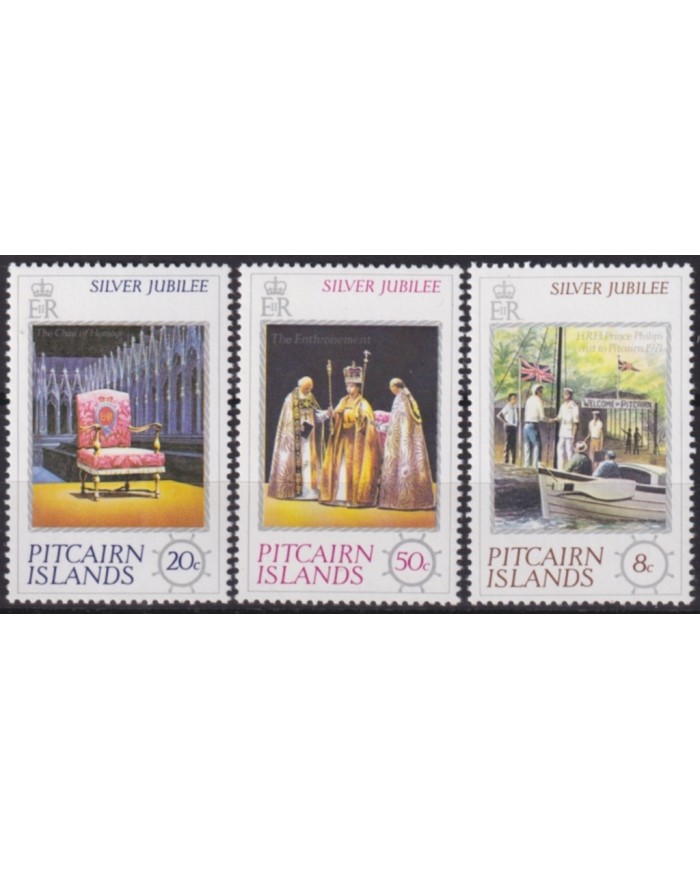 F-EX49610 PITCAIRN IS UK ENGLAND MNH 1977 ROYAL SILVER JUBILEE CORONATION.