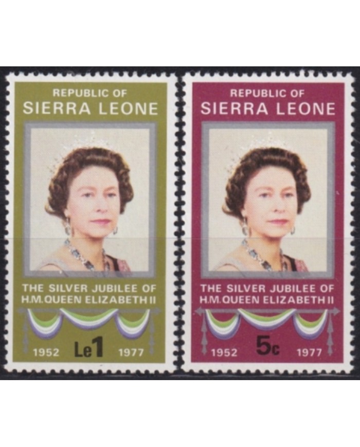 F-EX49597 SIERRA LEONE UK ENGLAND MNH 1977 ROYAL SILVER JUBILEE CORONATION.