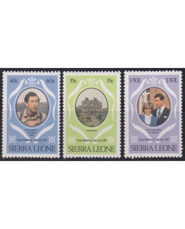 F-EX49593 SIERRA LEONE UK ENGLAND MNH 1981 ROYAL WEDDING LADY DIANA.
