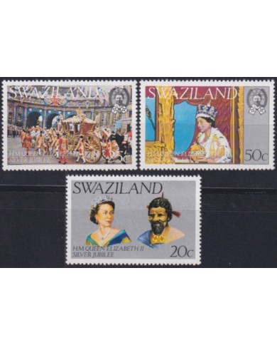 F-EX49614 SWAZILAND UK ENGLAND MNH 1977 ROYAL SILVER JUBILEE CORONATION.
