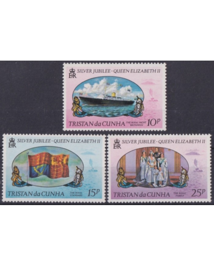 F-EX49570 TRISTAN DA CUNHA UK MNH 1977 ROYAL SILVER JUBILEE CORONATION.