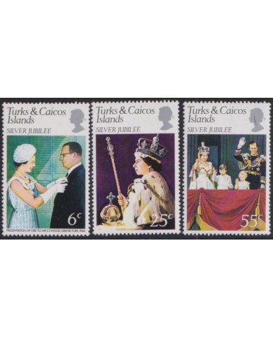 F-EX49577 TURKS & CAICOS UK ENGLAND MNH 1977 ROYAL SILVER JUBILEE CORONATION.