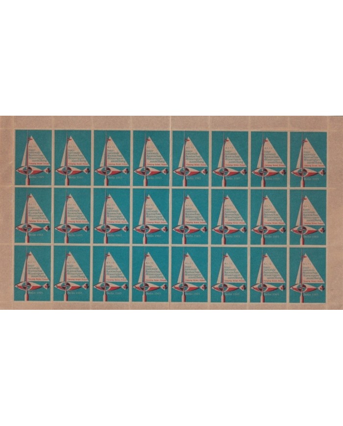 F-EX17655 GERMANY 1965 CINDERELLA CAMPING INTERNATIONAL FAIR SHEET OF 24