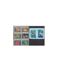 F-EX18149 ANTIGUA MNH 1979 SEA LIFE FAUNA FISH PECES SET + S/SHEET