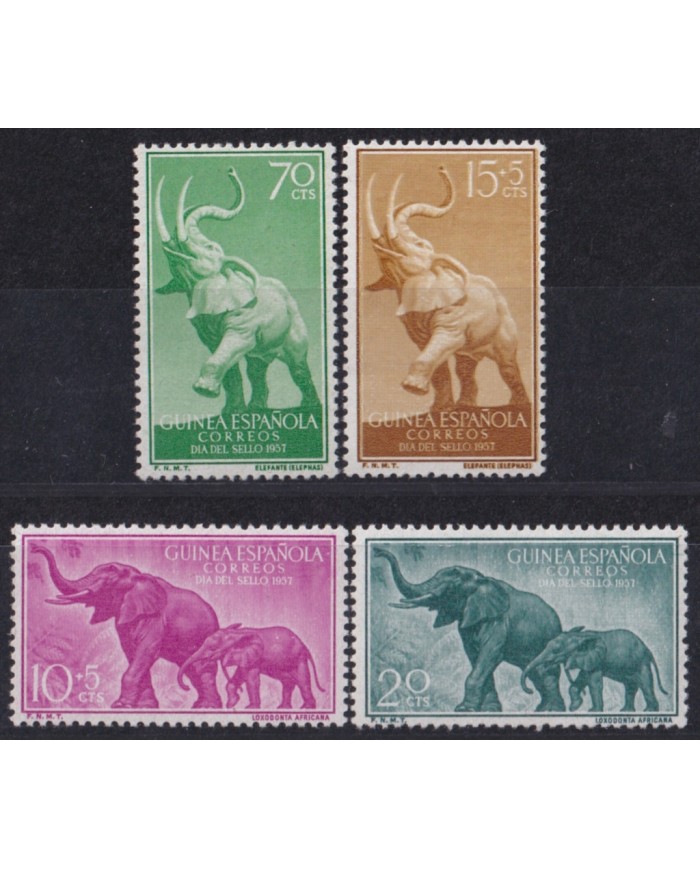 F-EX52525 GUINEA ESPAÑA MNH 1957 NATURE CONSERVATION STAMPS DAY ELEPHANT.