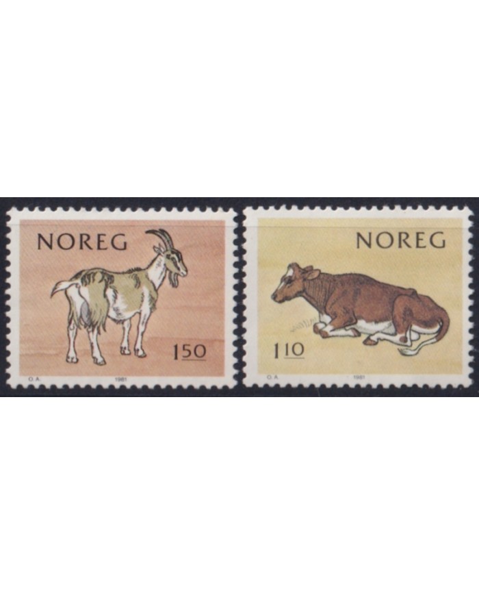 F-EX52529 NORWAY NORGE NOREG MNH 1981 COW GOAT.