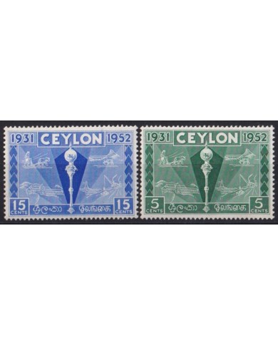 F-EX52665 CEYLON SRI LANKA 1952 NO GUM COLOMBO PLAN EXHITION.