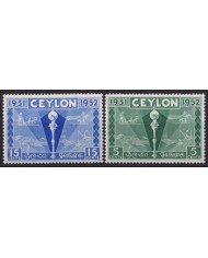 F-EX52665 CEYLON SRI LANKA 1952 NO GUM COLOMBO PLAN EXHITION.