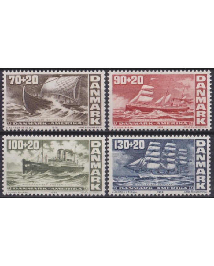 F-EX52454 DANMARK DENMARK MNH 1976 OLD TRADITIONAL SHIP SAILING.