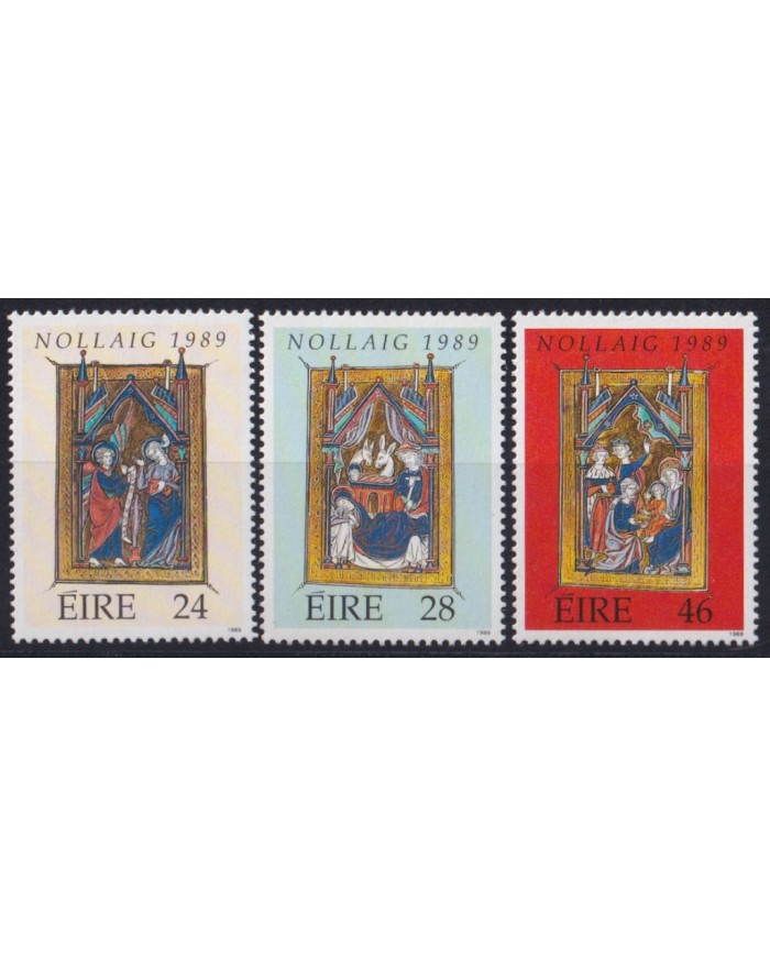 F-EX52539 IRELAND EIRE 1989 MNH CHRISTMAS NAVIDAD RELIGION ART GOTICS.