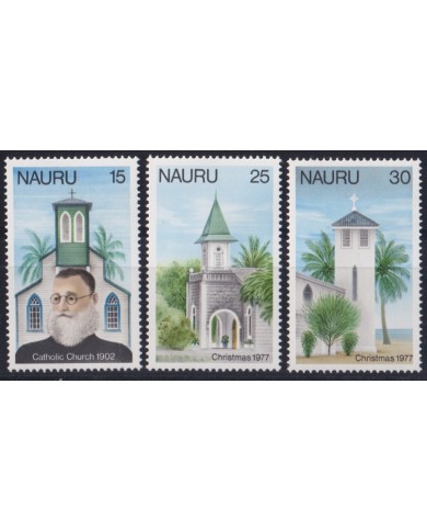 F-EX52578 NAURU 1977 MNH CHRISTMAS NAVIDAD CATHOLIC CHURCH ARCHITECTURE.
