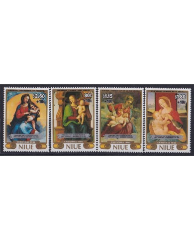 F-EX52543 NIUE MNH 1986 CHRISTMAS NAVIDAD ART PAINTING RAPHAEL TITIAN PERUGINO.