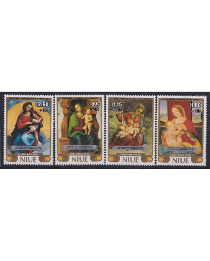 F-EX52543 NIUE MNH 1986 CHRISTMAS NAVIDAD ART PAINTING RAPHAEL TITIAN PERUGINO.