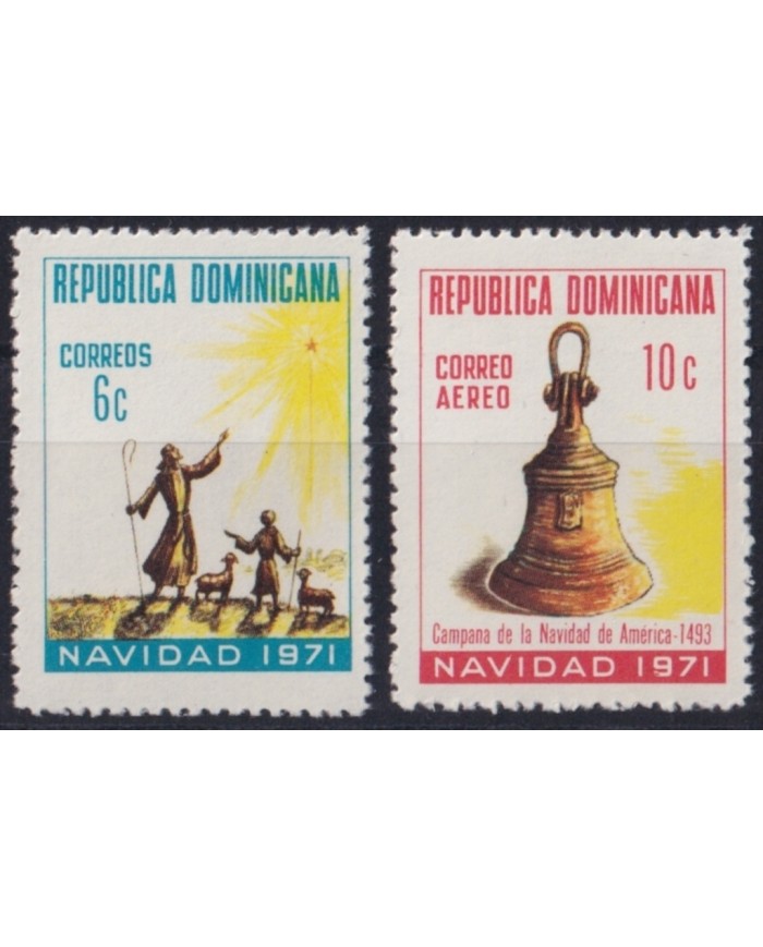 F-EX52579 DOMINICANA REP MNH 1971 CHRISTMAS NAVIDAD BELL SHEPHERDS.