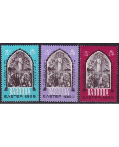 F-EX50929 BARBUDA MNH 1969 EASTER PASCUA ORCAGNA PAINTING ART.