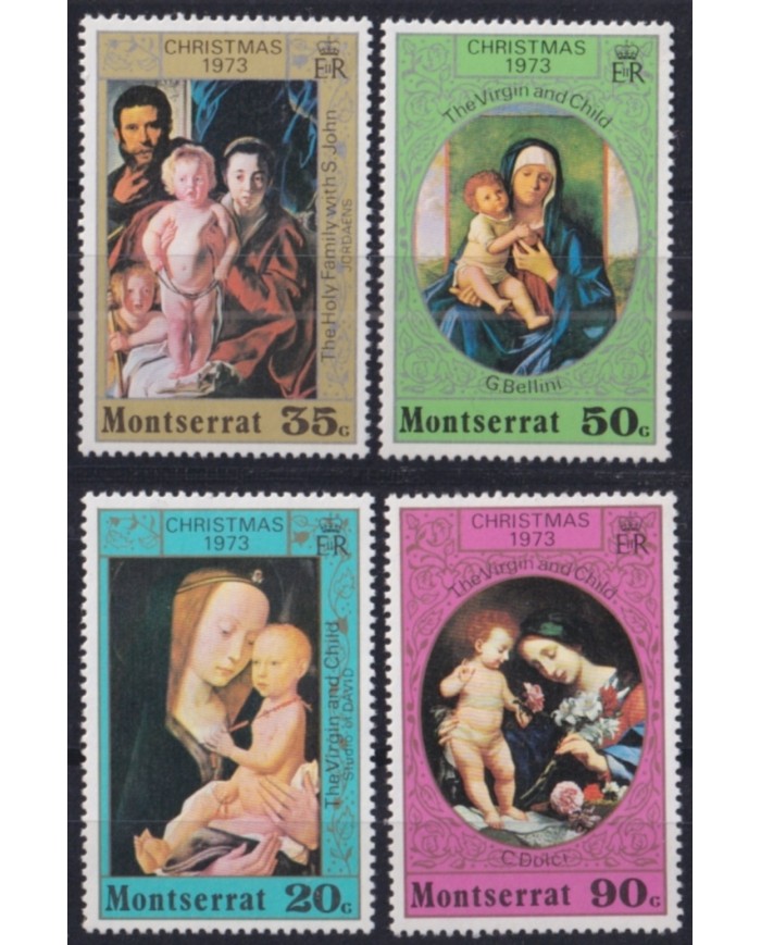 F-EX50931 MONTSERRAT MNH 1973 CHRISTMAS NAVIDAD ART PAINTING BELLINI JORDAENS.