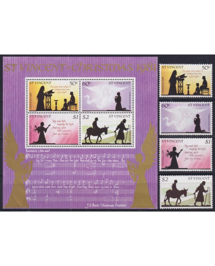 F-EX50507 ST VINCENT MNH 1981 CHRISTMAS NAVIDAD CHILD DRAWING RELIGION.