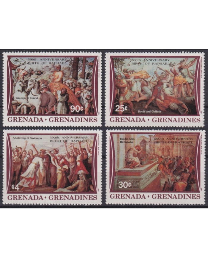 F-EX50927 GRENADA & GRENADINES MNH 1983 ART PAINTING 500th ANNIV RAPHAEL.