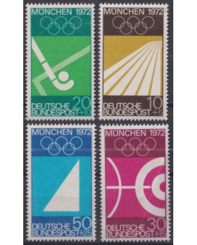 F-EX51125 GERMANY MNH 1972 OLYMPIC GAMES MUNICH HOCKEY ARCHERY.