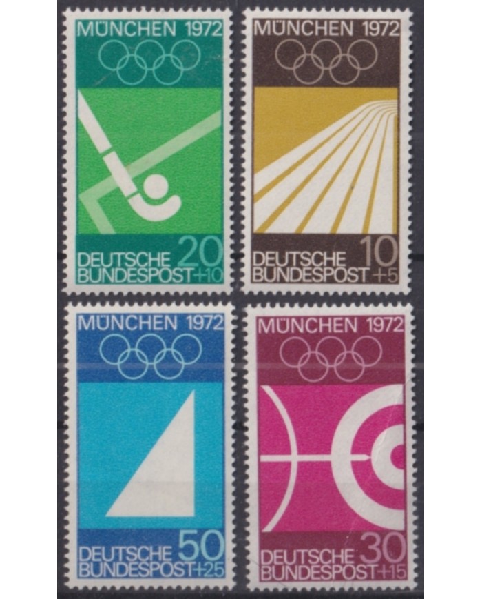F-EX51125 GERMANY MNH 1972 OLYMPIC GAMES MUNICH HOCKEY ARCHERY.